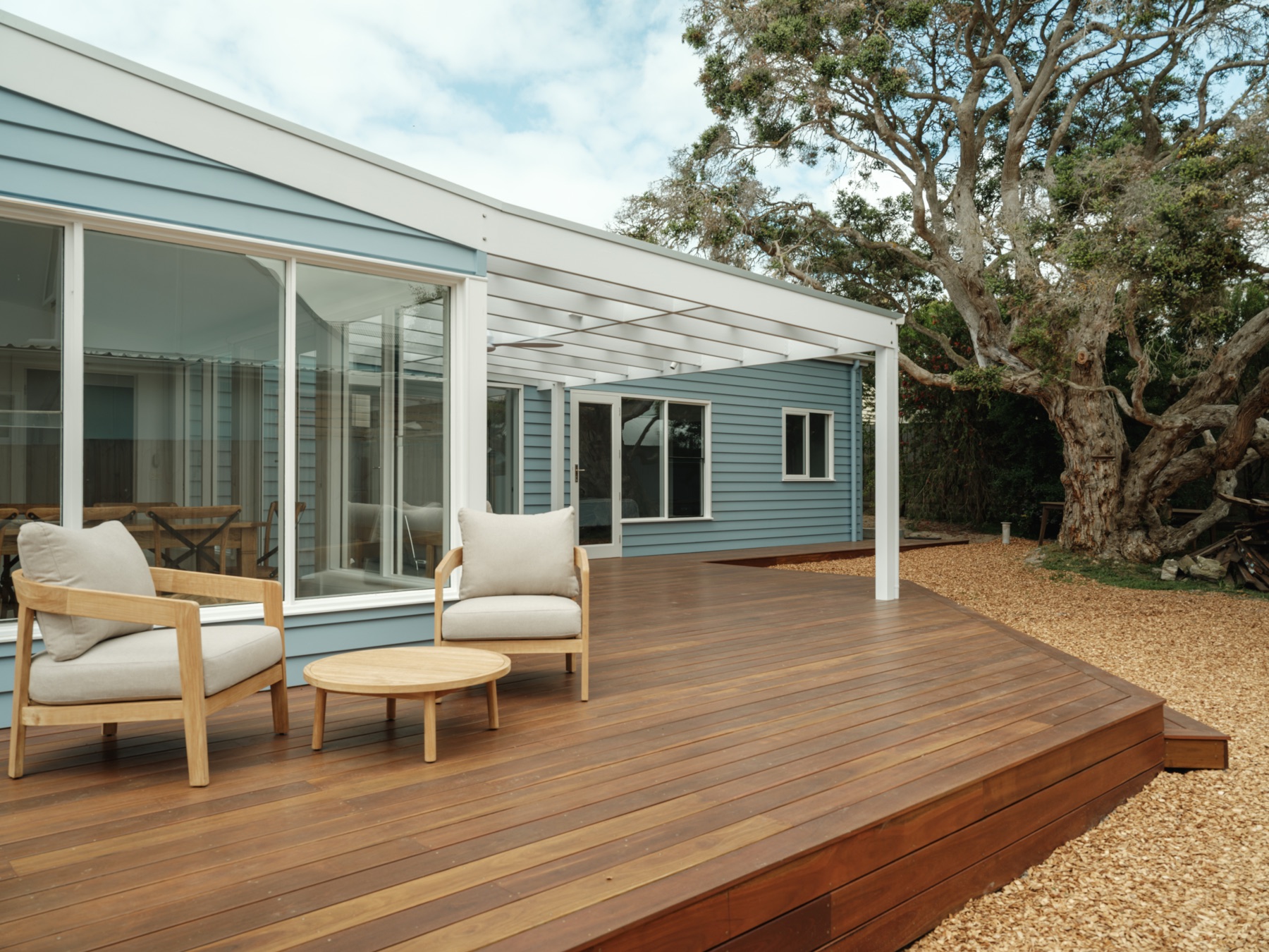 Wincanton — rear deck, looking back to the cottage