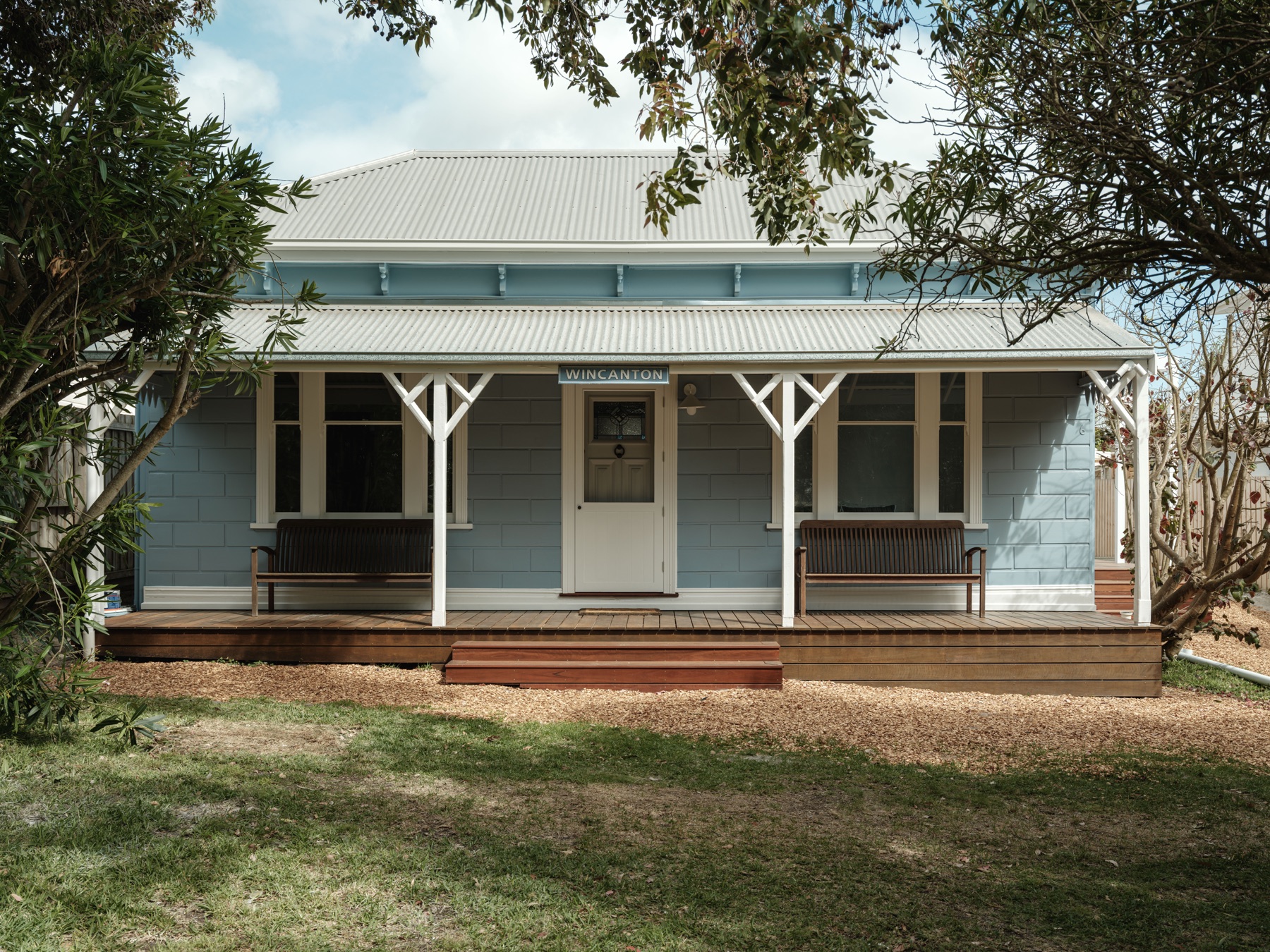 Wincanton — front facade, framed by trees
